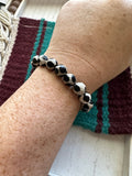 Handmade Beaded Stretch Bracelet BLACK & WHITE