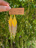 “The Golden Collection” Final Fiesta Handmade Yellow Beaded Earrings