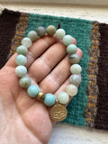 Handmade Beaded Jade Stretch Bracelet