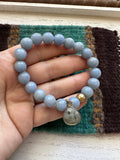 Handmade Beaded Blue Stretch Bracelet