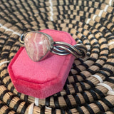 Navajo Sterling Silver And Rhodochrosite Cuff Bracelet