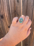 “The Turquoise Queen Ring” Handmade Turquoise And Sterling Silver Adjustable Ring