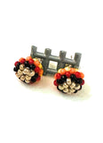 Navajo Handmade Beaded Stud Earrings-gray