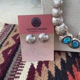 Navajo Sterling Silver Beaded Necklace And Dangle Earring Set