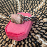 Navajo Sterling Silver And Rhodochrosite Cuff Bracelet