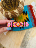 Navajo Made Beaded Leather Bangle Bracelet