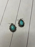 Navajo Sterling Silver & Turquoise Dangle Earrings Signed Sheila Becenti