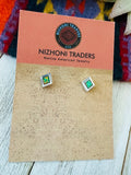 Zuni Mother of Pearl, Opal & Sterling Silver Diamond Inlay Stud Earrings