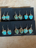 Navajo Turquoise 8 & Sterling Silver Inlay Berry Dangle Earrings