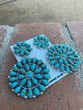 Navajo Sterling Silver & Turquoise Dangle Earrings Signed