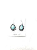 Navajo Sterling Silver & Turquoise Dangle Earrings Signed Sheila Becenti