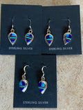 Navajo Lapis, Turquoise, Blue Drop Dangle Earrings