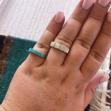 Zuni Sterling Silver & White Opal Ring