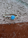 Zuni Sterling Silver & Blue Opal Dot Ring