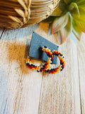 Navajo Handmade Beaded Hoop Earrings