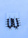 Navajo Purple Spiny and Sterling Silver Blossom Dangle Earrings