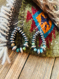 Handmade Turquoise And Sterling Silver Beaded Dangle Earrings