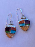 Navajo Turquoise, Orange Spiny Berry Dangle Earrings