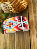 Navajo Made Beaded Leather Bracelet