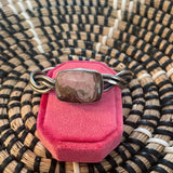 Navajo Sterling Silver And Rhodochrosite Cuff Bracelet