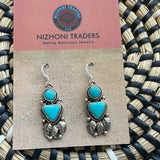 Navajo Sterling Silver & Turquoise Dangle Earrings