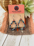 Handmade Turquoise, Coral, Lapis And Sterling Silver Beaded Dangle Earrings