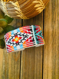 Navajo Made Beaded Leather Bracelet