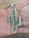 Navajo Royston Turquoise Saguaro Sterling Necklace