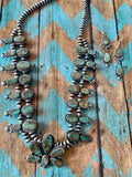 Royston Turquoise Squash Blossom Set By Navajo Artist Jacqueline Silver