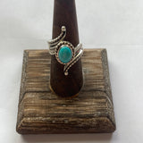 Incredible Navajo Turquoise Sterling Silver Ring Size 8 Signed T Yazzie