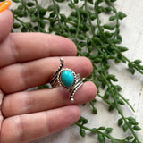 Incredible Navajo Turquoise Sterling Silver Ring Size 8 Signed T Yazzie