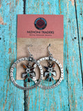 Vintage Old Pawn Zuni Thunderbird Sterling Silver Dangle Earrings