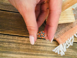 Zuni Sterling Silver & Red Coral Petit Point Ring