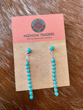 Zuni Turquoise And Sterling Silver Dangle Earrings