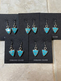 Navajo Turquoise 8 & Sterling Silver light blue Petite Triangle Dangle Earrings set 2