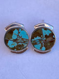 Navajo Turquoise 8 & Sterling Silver Stud Earrings