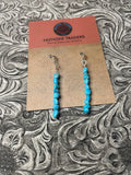 Navajo Sterling Silver & Turquoise Beaded Dangle Earrings