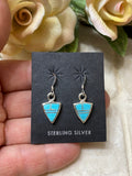 Navajo Turquoise 8 & Sterling Silver light blue Petite Triangle Dangle Earrings set 2