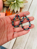 Handmade Turquoise, Coral, Lapis And Sterling Silver Beaded Dangle Earrings