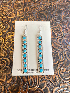 Navajo Sterling Silver & Turquoise Dangle Earrings