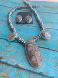 Navajo Rhodonite & Sterling Silver Beaded Necklace Set