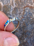 Navajo Lapis, Turquoise, Blue Opal Stacker Ring