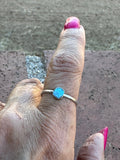 Zuni Sterling Silver & Blue Opal Dot Ring