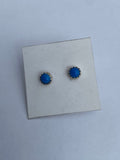 Zuni Sterling Silver Mini Denim Lapis Stud Earrings