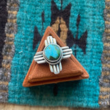 Amazing Zia Sterling Silver & Turquoise  Ring Size 7.5 Signed