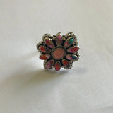 “Buy Me Flowers” Sterling Silver, Pink Dream & Pink Conch Adjustable Ring