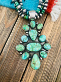 Navajo Sterling Silver & Sonoran Mountain Turquoise Beaded Necklace Set