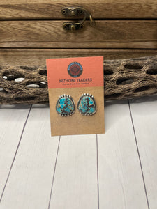 Navajo Sterling Silver & Turquoise Post Earrings