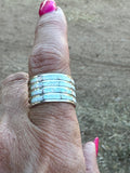 Zuni Sterling Silver White Opal 4 Row Rings