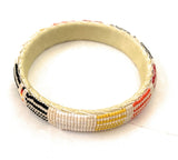 Navajo Made Beaded Leather Bangle Bracelet